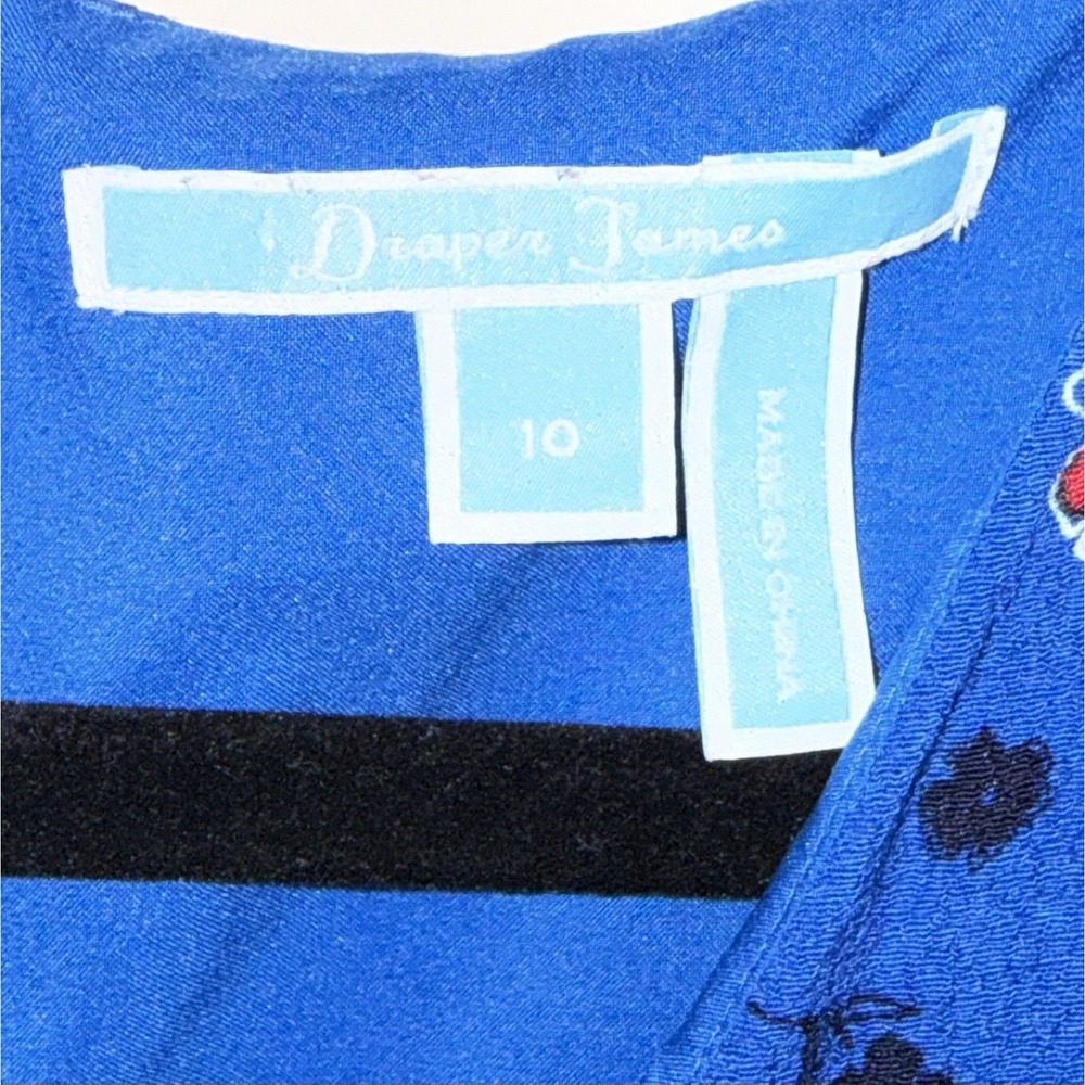 Draper James Women's Blue Floral Bell Sleeve Fit & Flare Dress Size 10 Lined - Picture 5 of 9